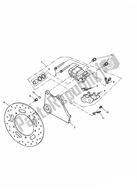 All parts for the Rear Brake Disc And Caliper of the Triumph America Carburettor 790 2002 - 2007